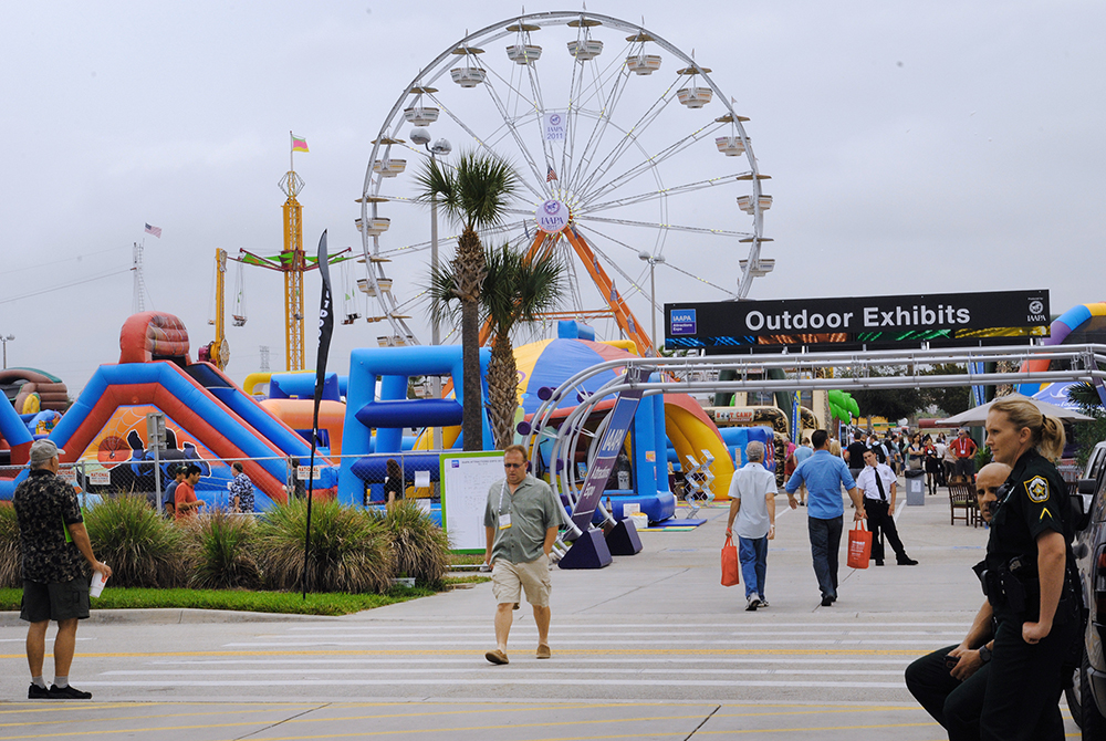 The outdoor exhibit area at IAAPA Expo.